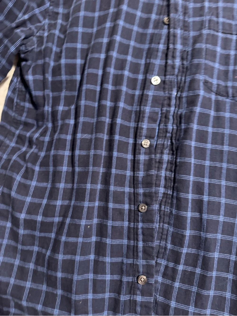 Banana Republic Dark Navy Plaid Button-Down Shirt